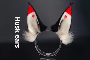 Faux Fur Husk Ears Hazbin Hotel Cosplay Ears - Cosplay Ears Husk cosplay - Hazbin Hotel Husk Ears - Faux Fur Ears