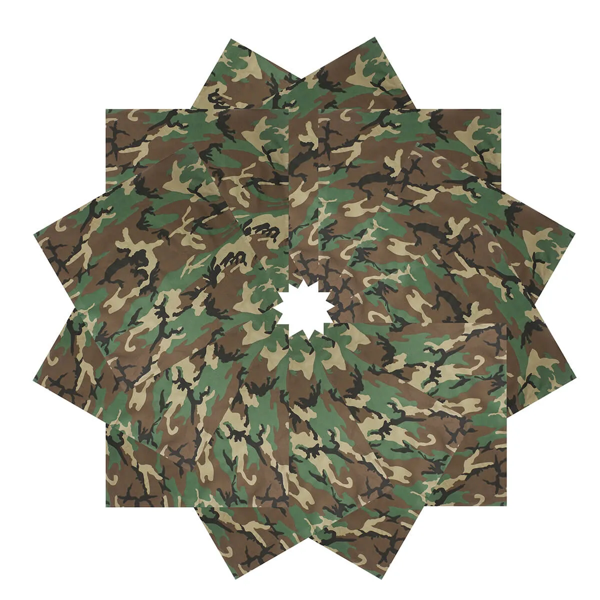 12 Pieces Camo Printed Bandana Camouflage Bandana Unisex Cotton