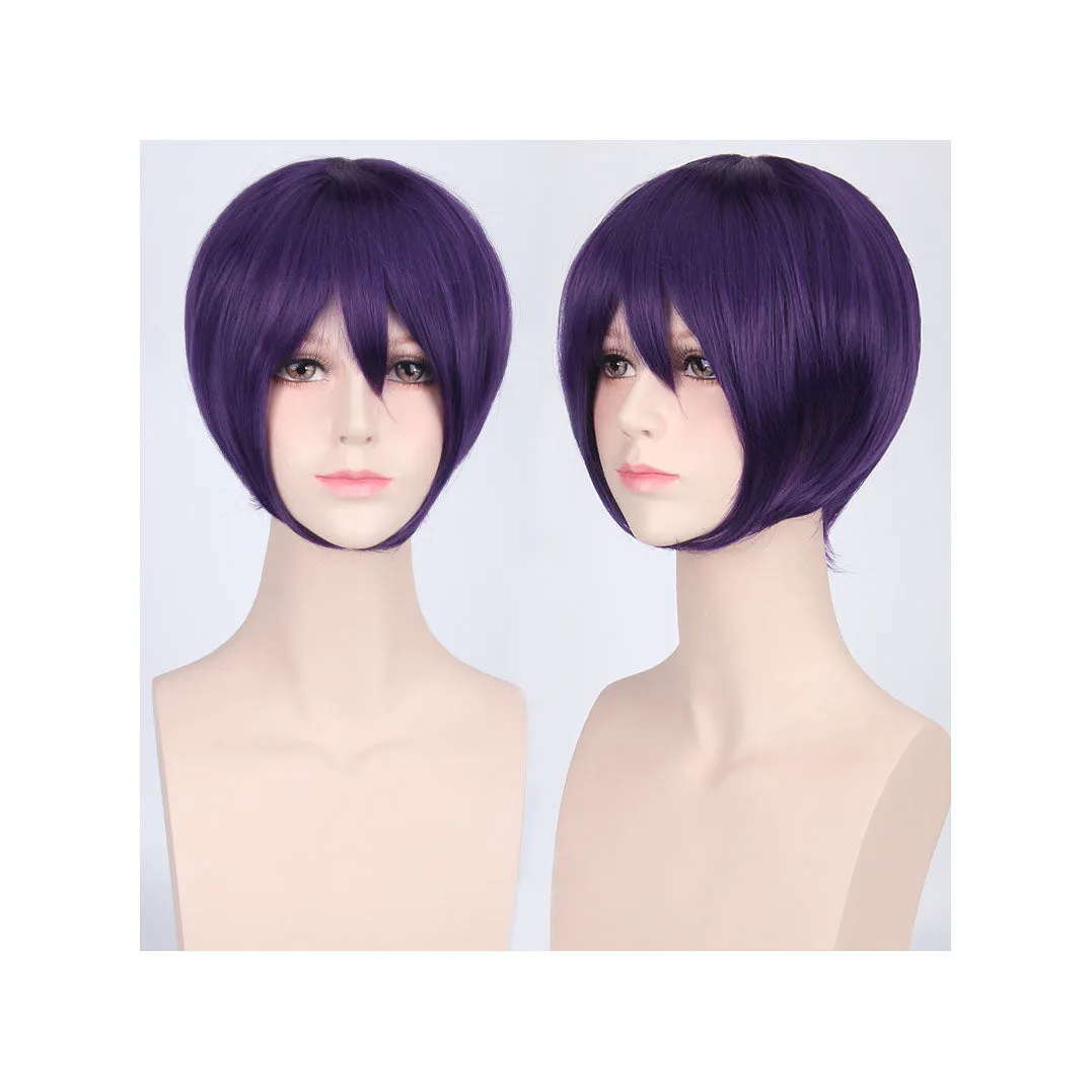 35 cm Neck-length Deep Purple Cosplay Wig