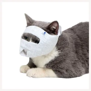 A a Pets' Soft & Breathable Cat Anti-Bite Mask Muzzle (Eyes Open)