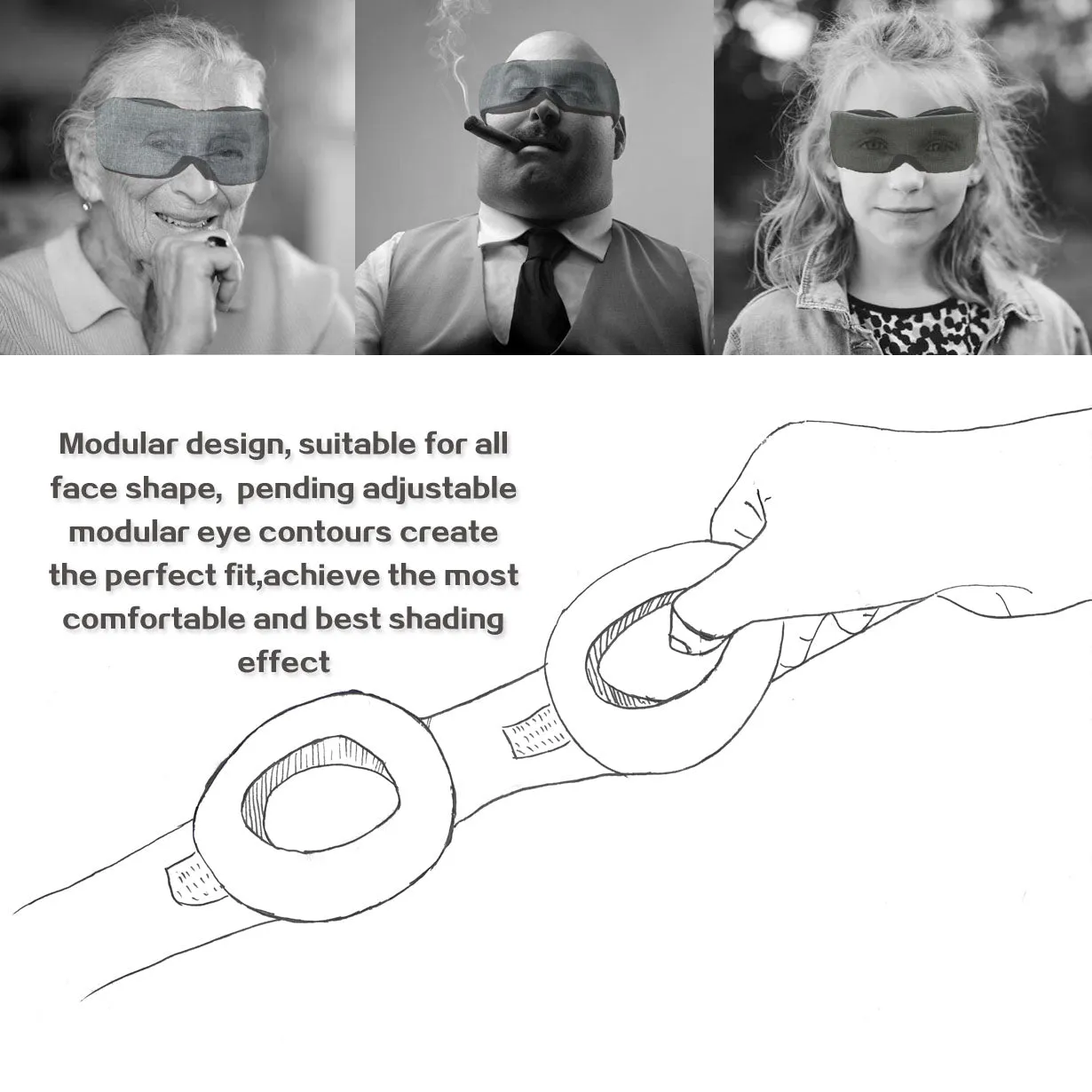 Adjustable 3D eye mask