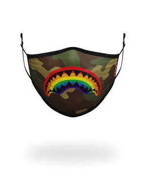 ADULT RAINBOW SHARK FORM FITTING FACE MASK