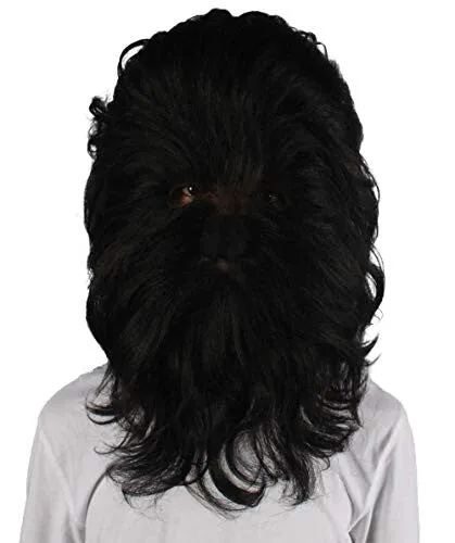 Adult Unisex Warrior Ape Gorilla Mask Wig | Perfect for Halloween | Breathable Synthetic Fiber