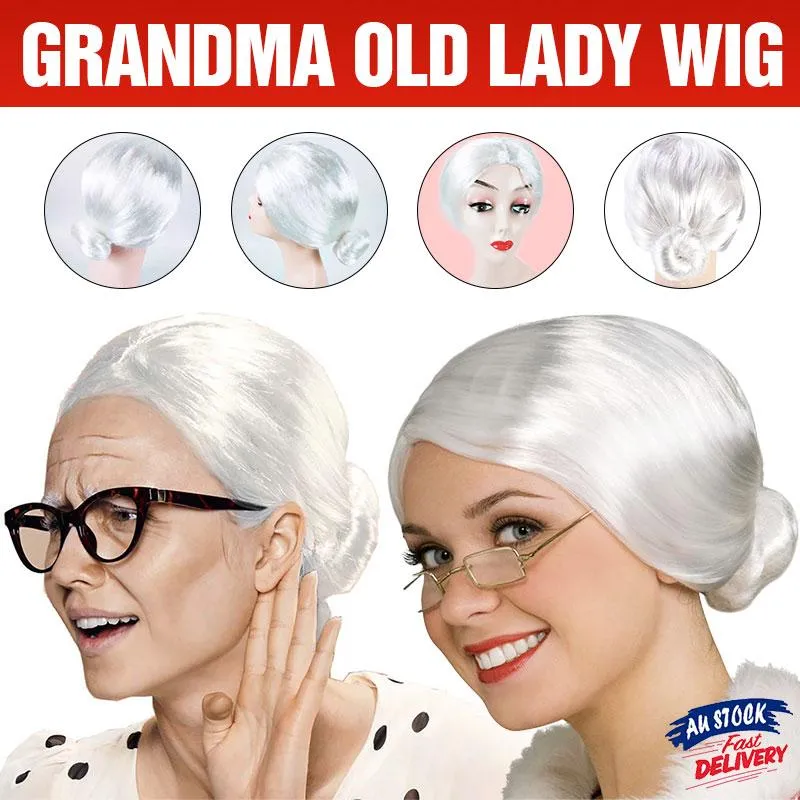 Authentic White Granny Wig