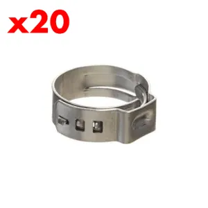 Bag of 20 x Stainless Stepless Clamps (suits OD 28.4-31.6mm) 31.6mm