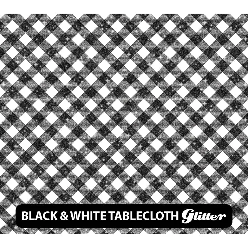 Black & White Glitter Patterned HTV (12" x 12")