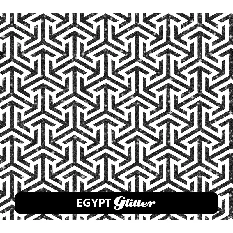 Black & White Glitter Patterned HTV (12" x 12")