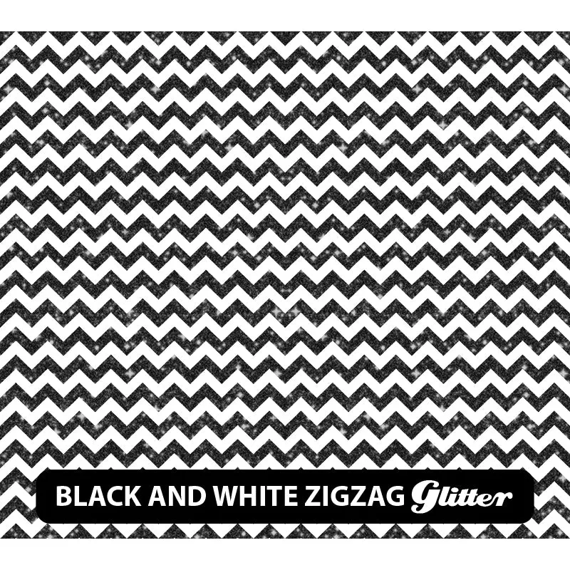 Black & White Glitter Patterned HTV (12" x 12")