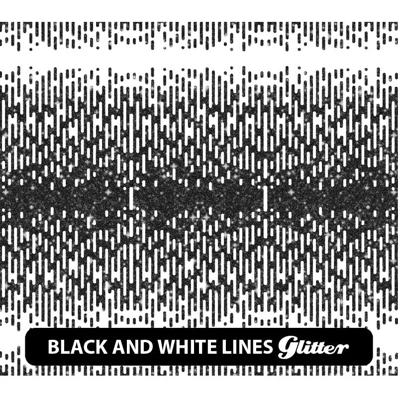 Black & White Glitter Patterned HTV (12" x 12")