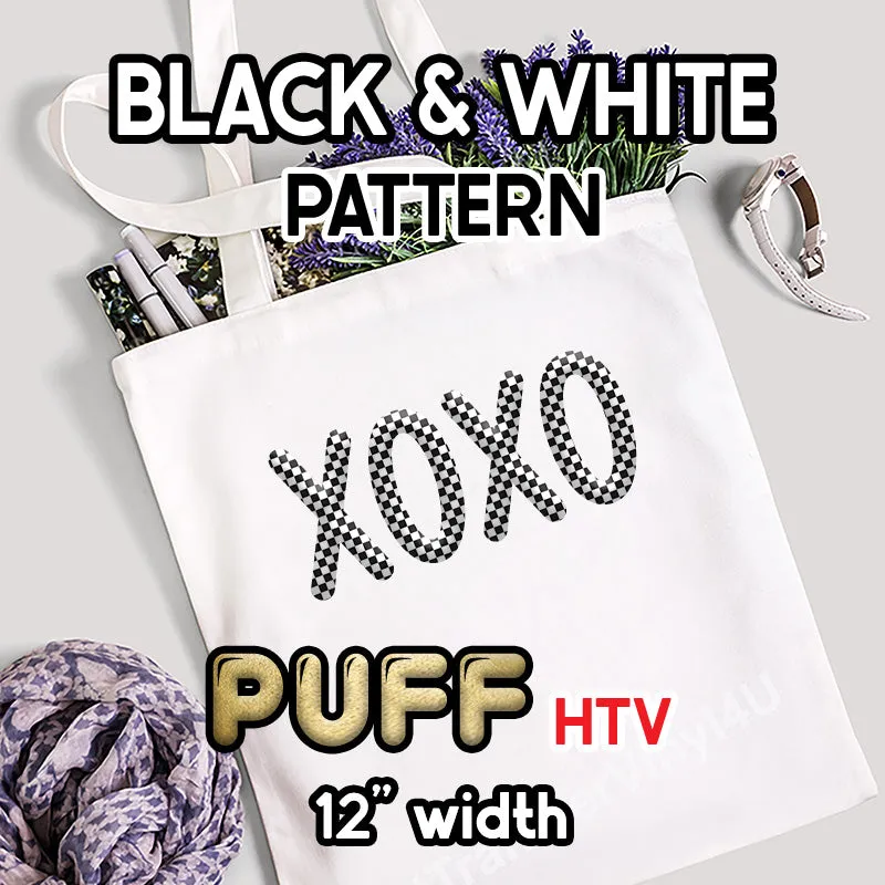 Black & White Puff Patterned HTV (12" x 12")