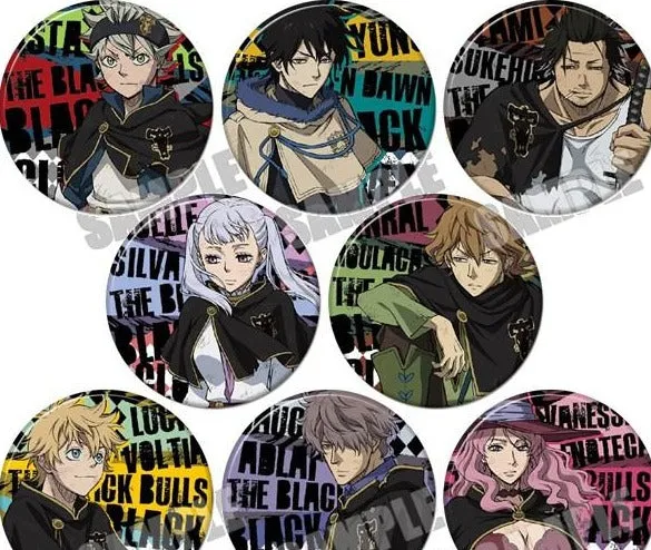 Black Clover Character Style Anime Pins (Style 1)