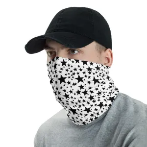 Black Stars Face Mask Cover Shield, Reusable Washable Cool Bandana-Made in USA/EU