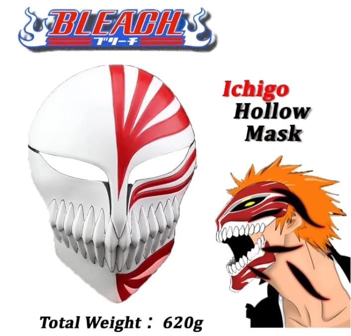 Bleach Ichigo Kurosaki | Red Face Mask |Cosplay | 23 Cms |