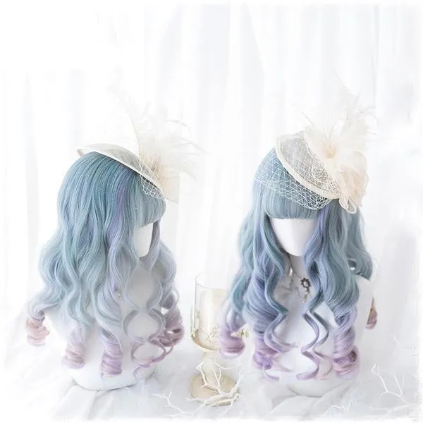 Blue Purple Ombre Long Wig