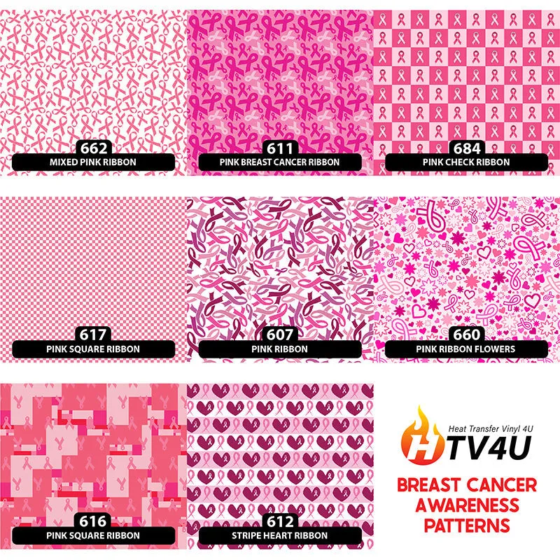 Breast Cancer Awareness Puff Patterned HTV (12" x 12")