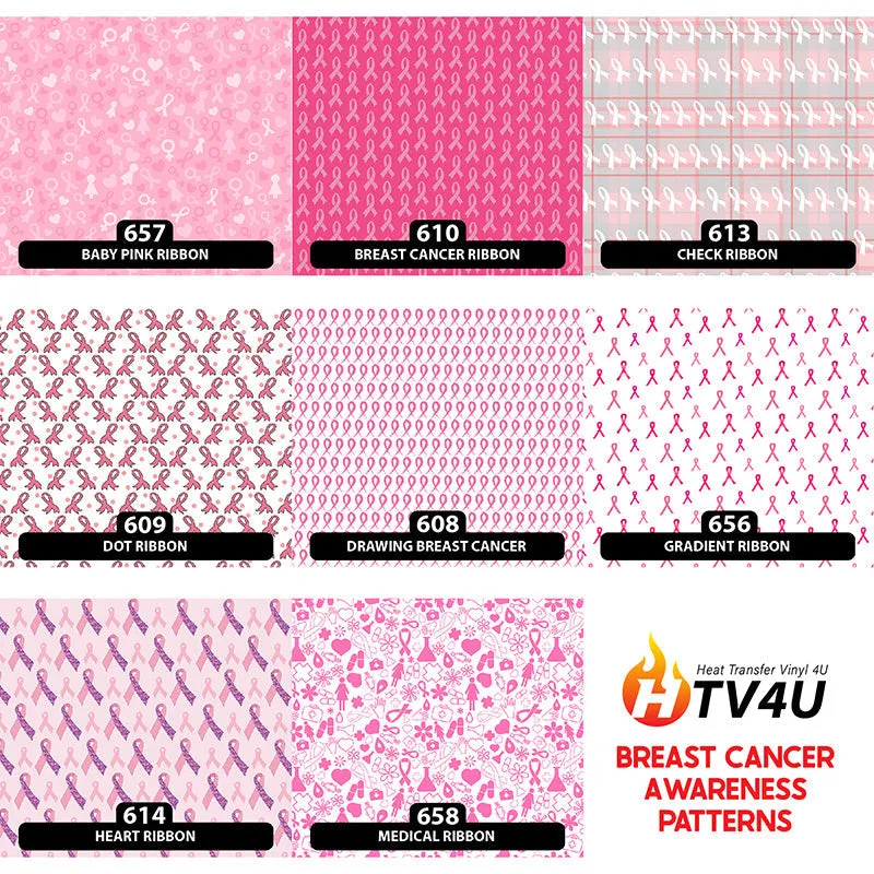 Breast Cancer Awareness Puff Patterned HTV (12" x 12")