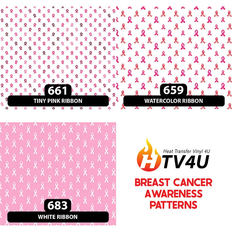 Breast Cancer Awareness Puff Patterned HTV (12" x 12")