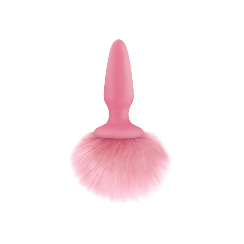 Bunny Tails Silicone Butt Plug - Pink