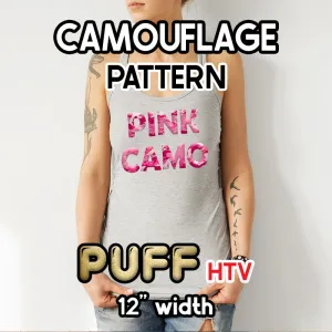 Camouflage Puff Patterned HTV (12" x 12")