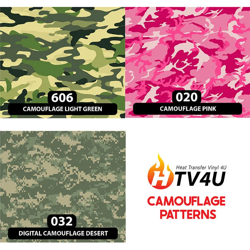 Camouflage Puff Patterned HTV (12" x 12")