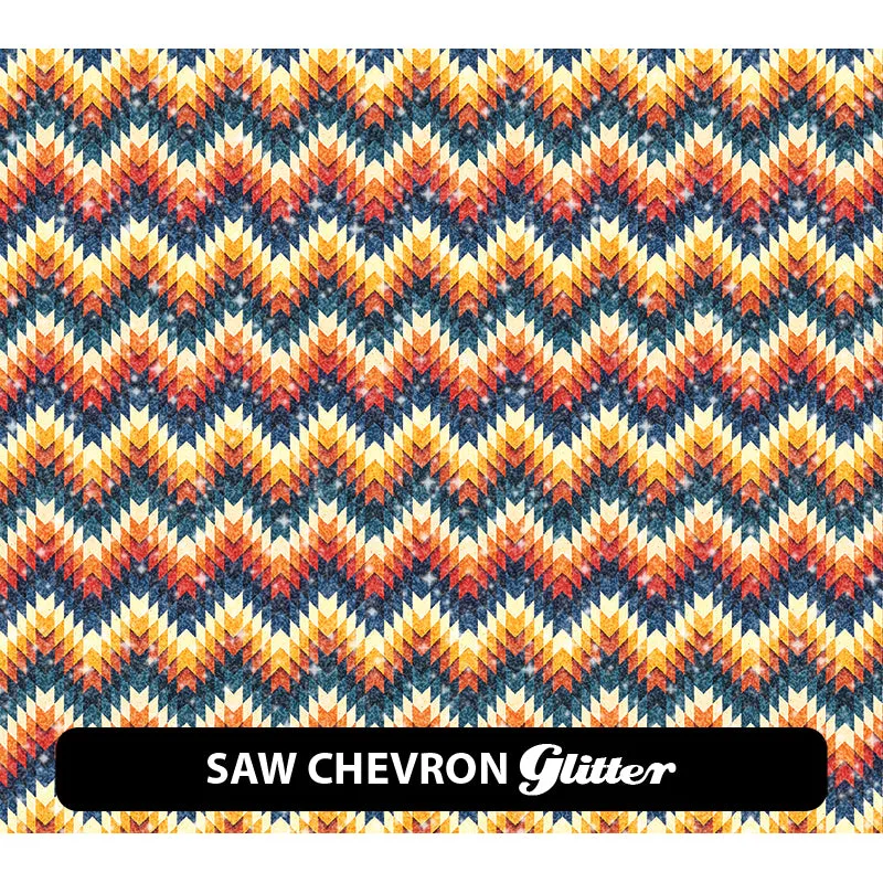 Chevron Glitter Patterned HTV (12" x 12")