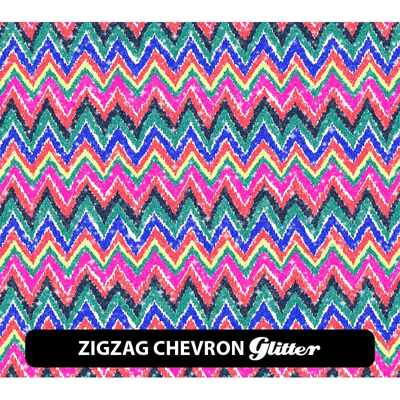 Chevron Glitter Patterned HTV (12" x 12")