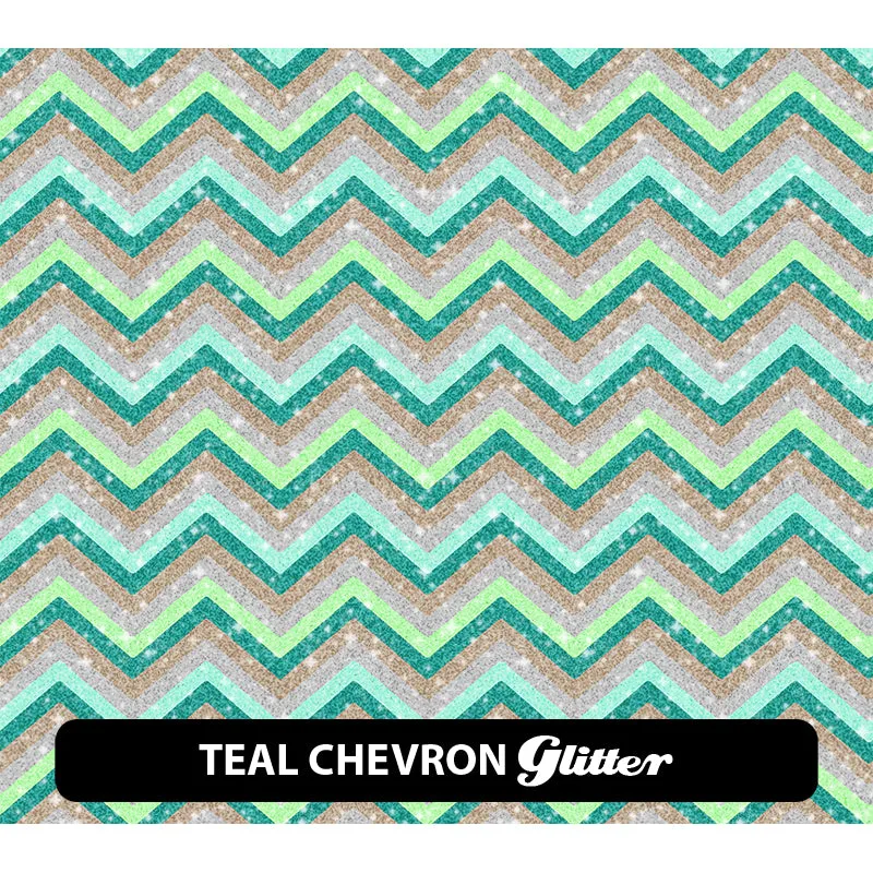 Chevron Glitter Patterned HTV (12" x 12")