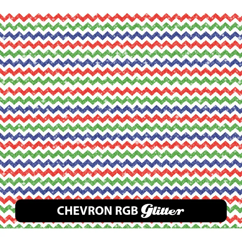 Chevron Glitter Patterned HTV (12" x 12")