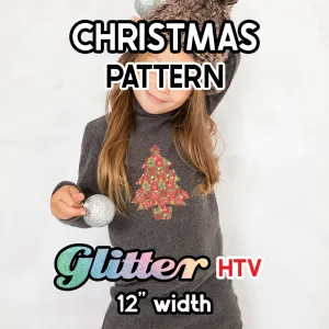 Christmas Glitter Patterned HTV (12" x 12")