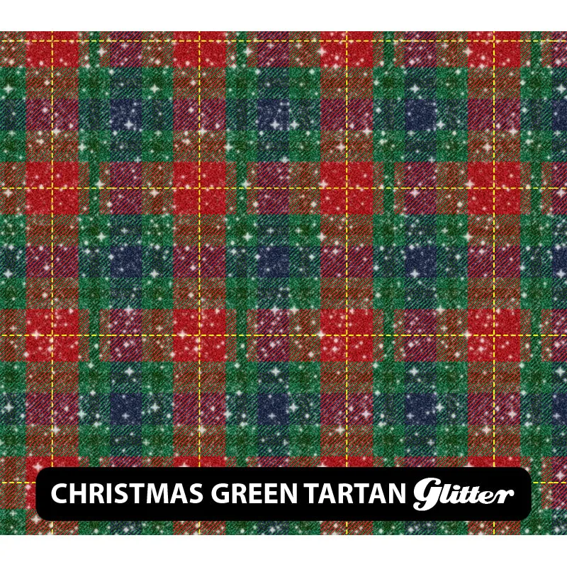 Christmas Glitter Patterned HTV (12" x 12")