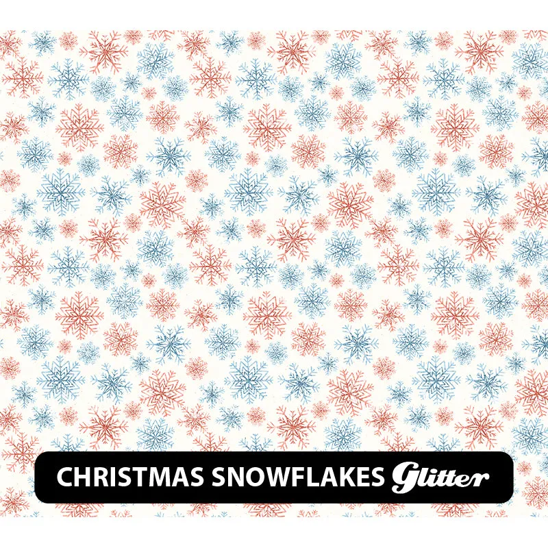 Christmas Glitter Patterned HTV (12" x 12")