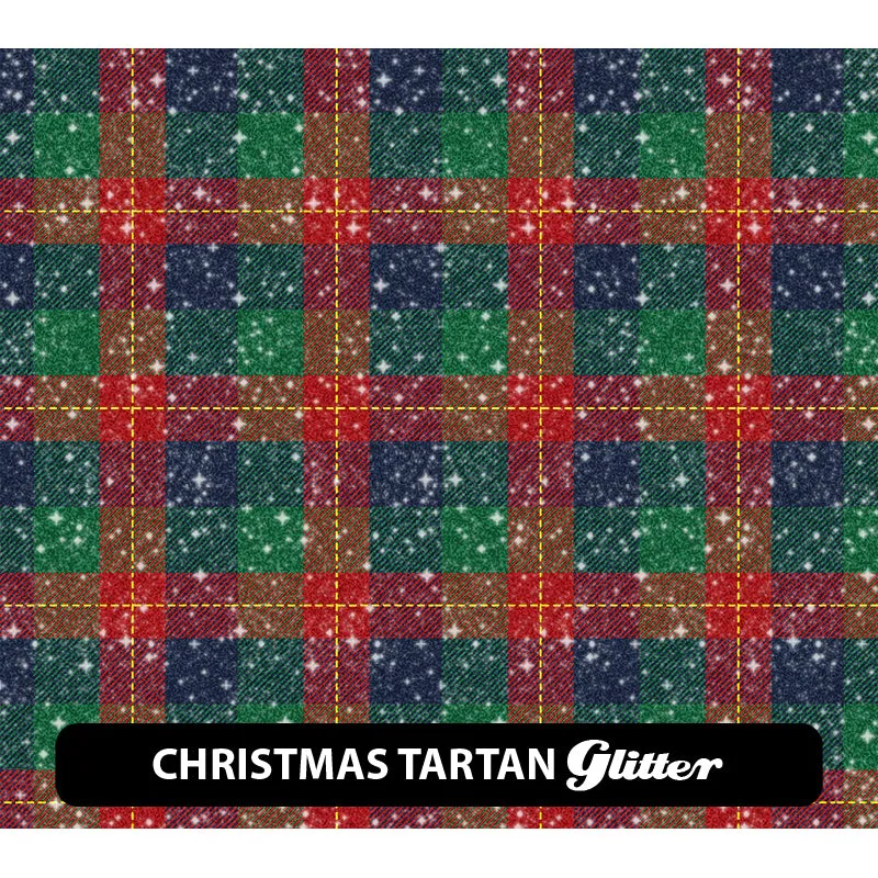 Christmas Glitter Patterned HTV (12" x 12")