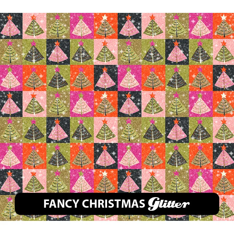 Christmas Glitter Patterned HTV (12" x 12")