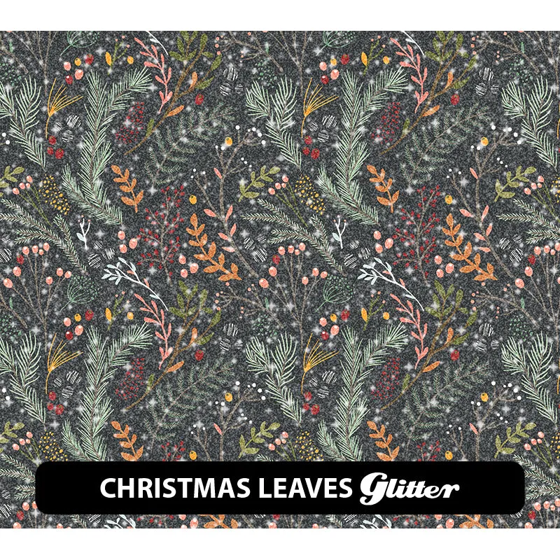 Christmas Glitter Patterned HTV (12" x 12")