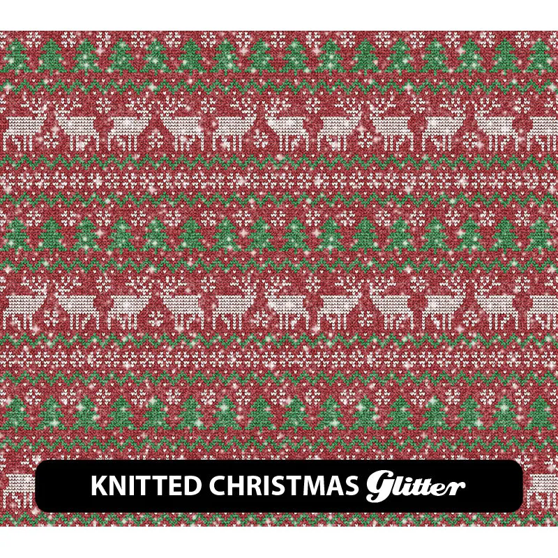 Christmas Glitter Patterned HTV (12" x 12")