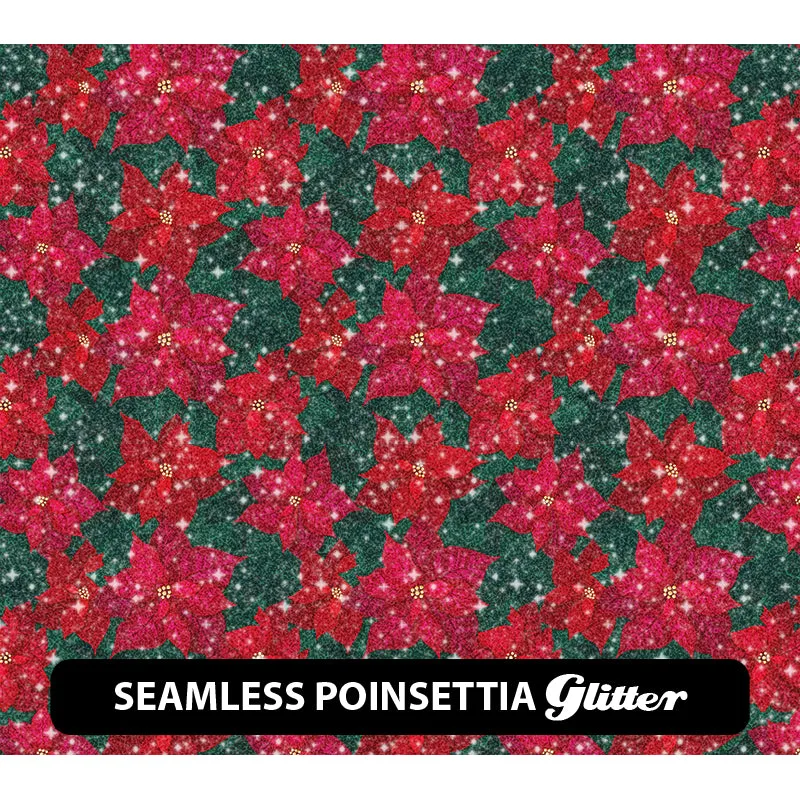 Christmas Glitter Patterned HTV (12" x 12")