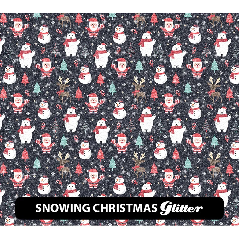 Christmas Glitter Patterned HTV (12" x 12")