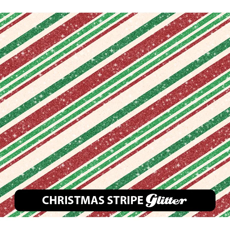 Christmas Glitter Patterned HTV (12" x 12")