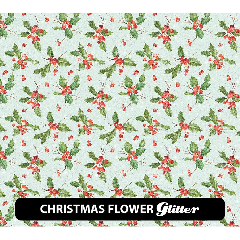 Christmas Glitter Patterned HTV (12" x 12")