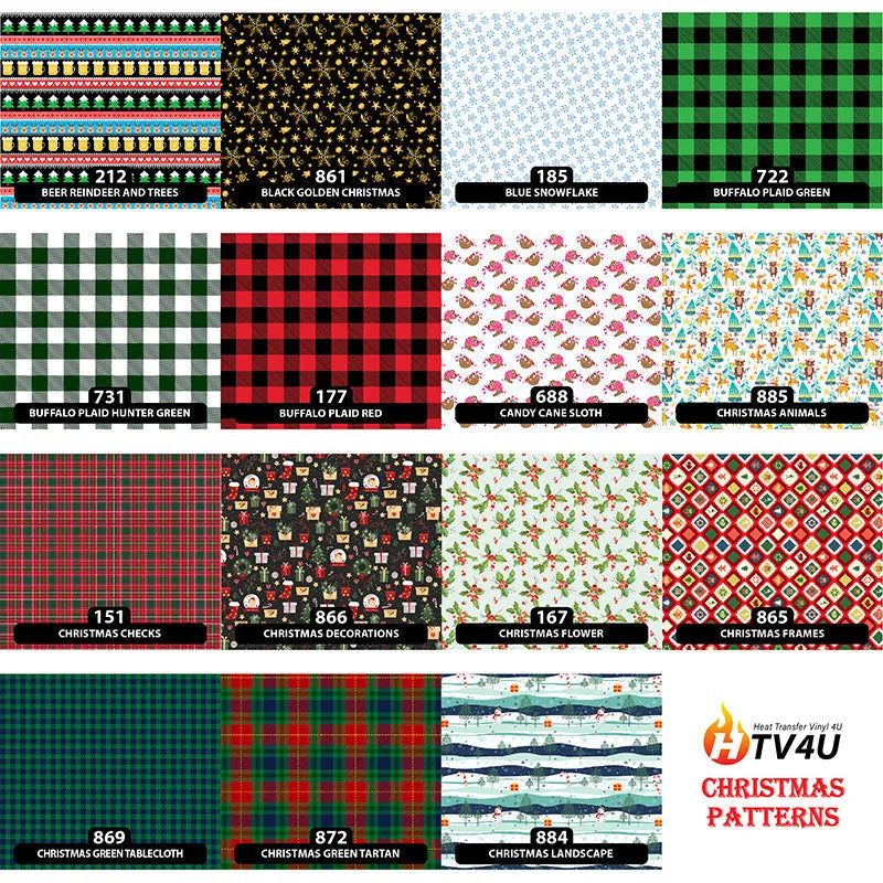 Christmas Puff Patterned HTV (18.5" x 12")