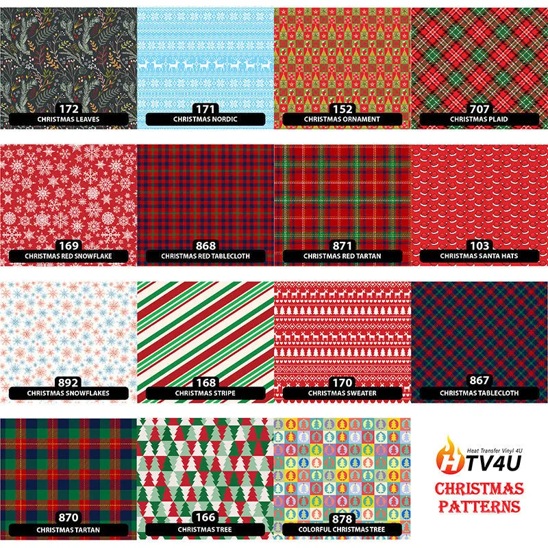 Christmas Puff Patterned HTV (18.5" x 12")