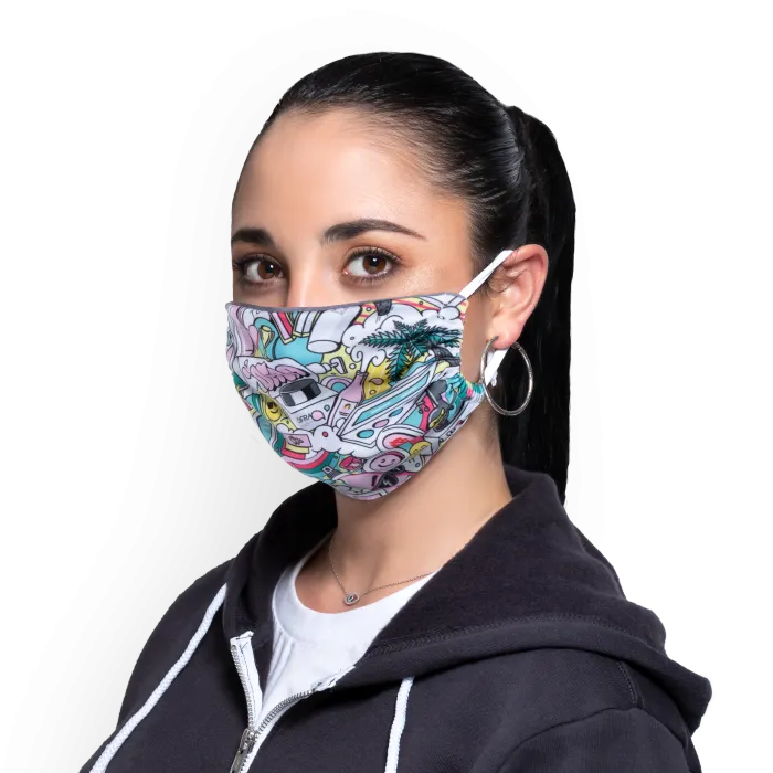 Cloth Face Mask - Illustration Print