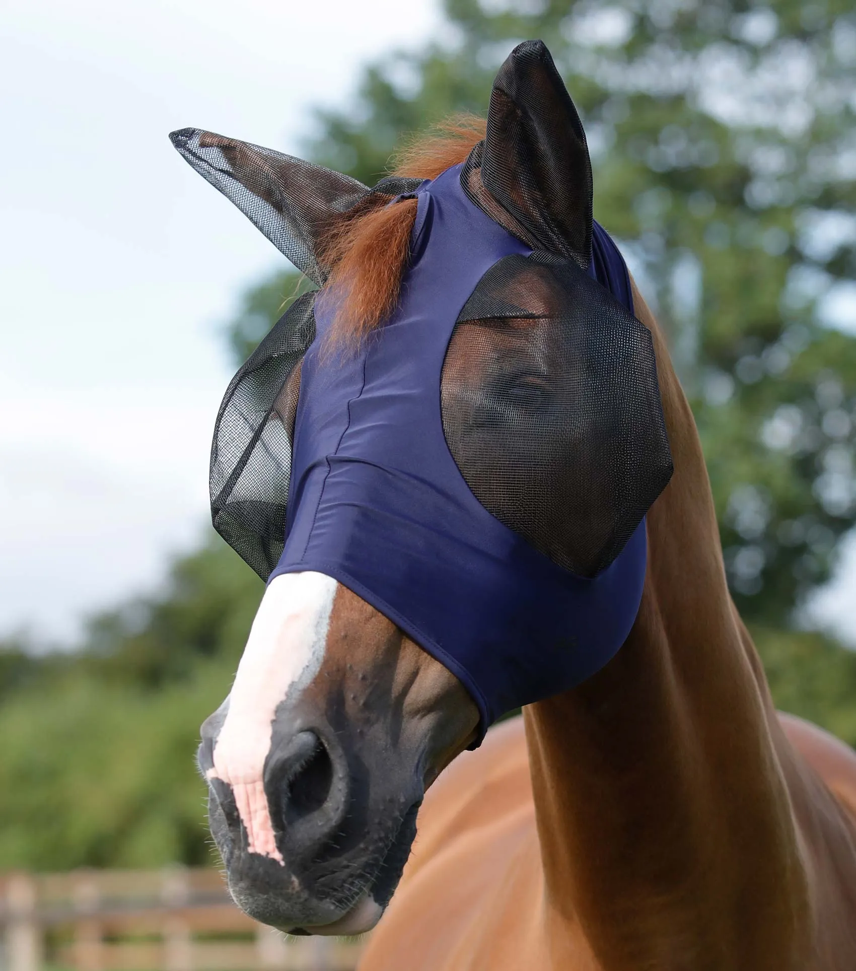 Comfort Tech Lycra Fly Mask Navy