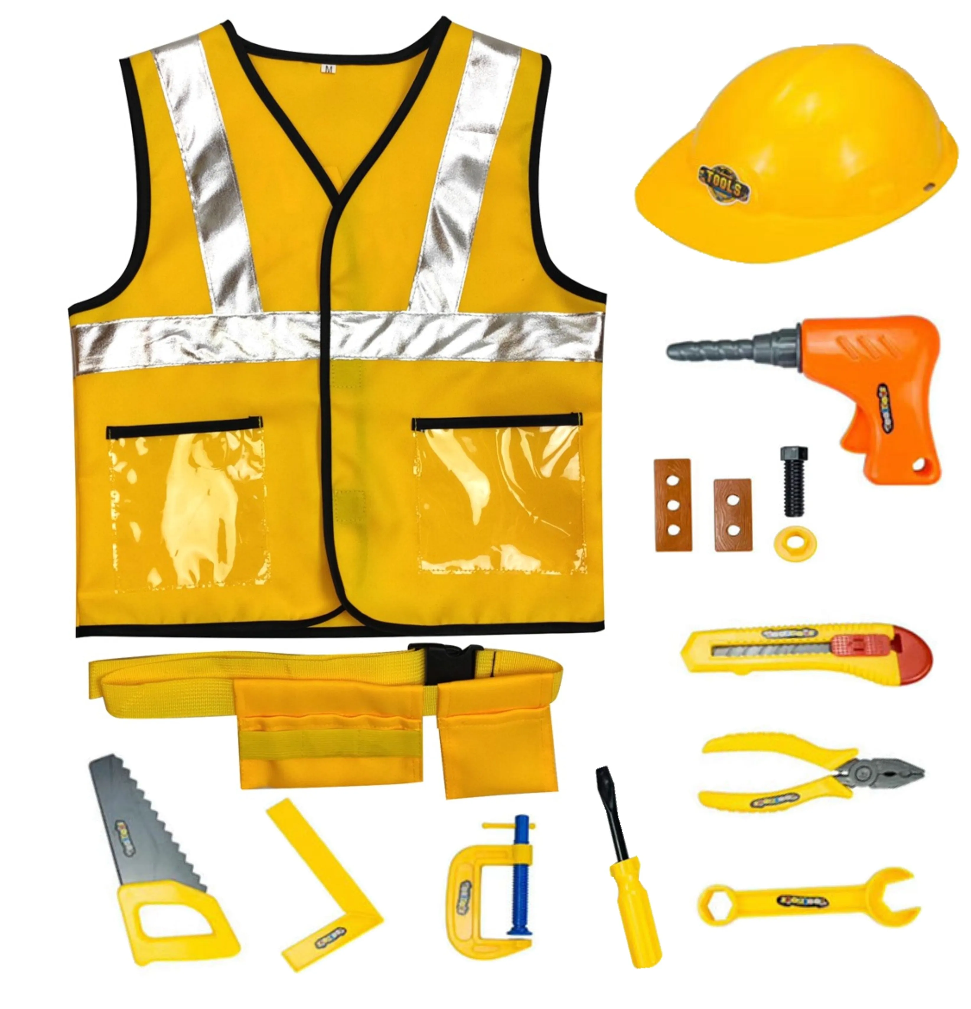 Construction Worker Costume Kit For Kids Role Play Toy Set Career Costumes Heavy worker cosplay