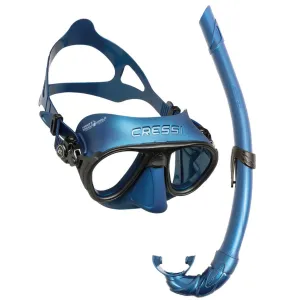 Cressi Calibro   Corsica Mask Set - Metal Blue