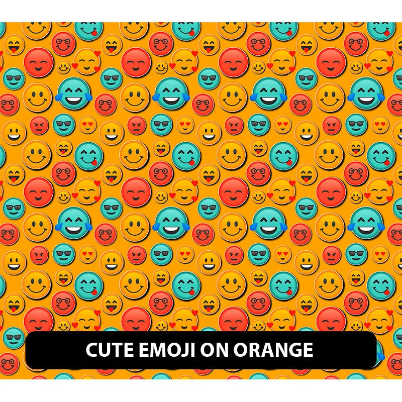 Cute Emoji Puff Patterned HTV (12" x 12")