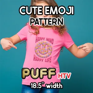 Cute Emoji Puff Patterned HTV (18.5" x 12")