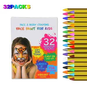 CYNDIE Halloween 32pcs Face Body Painting Makeup Crayons for Kids