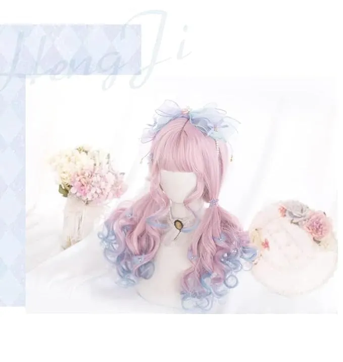 Dainty Blue Pink Ombre Wig