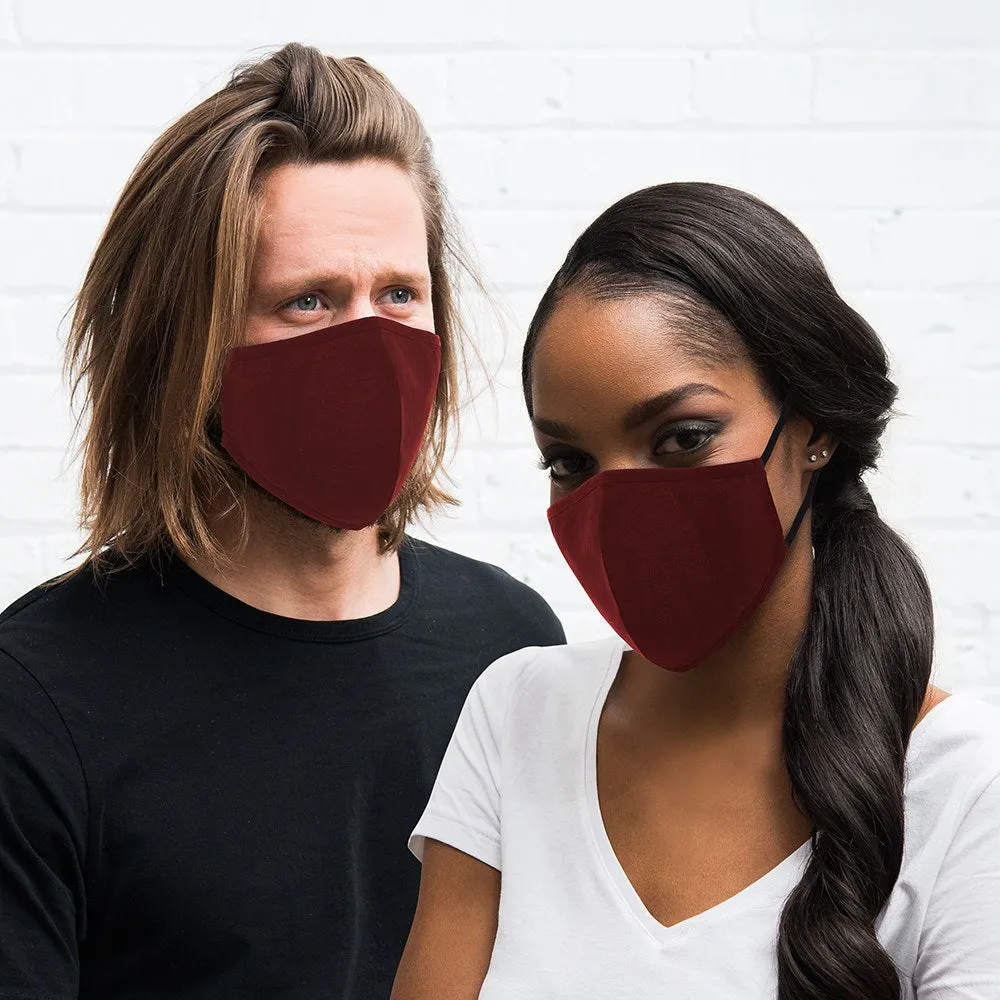 Dark Red Protective Cloth Face Mask